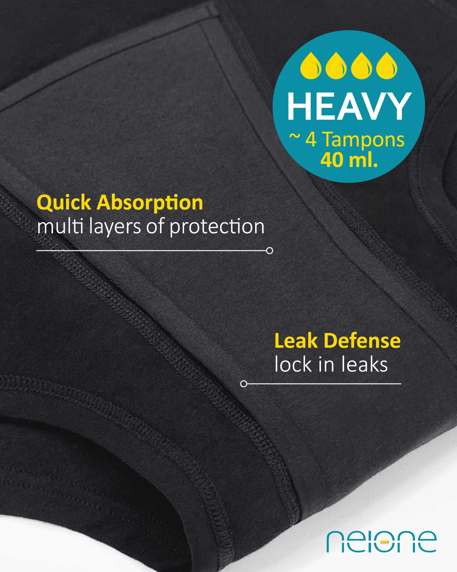 Neione menstrual underwear heavy flow for women