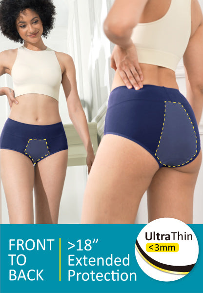 Neione Period Panties with Front & Back Leakproof Protection