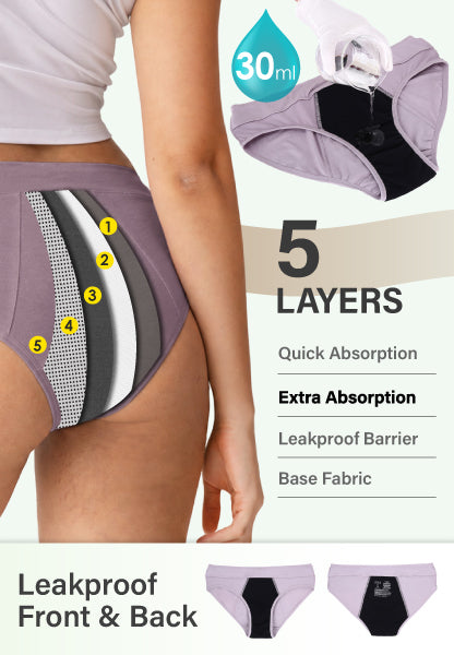 full front and back leakproof protection period underwear