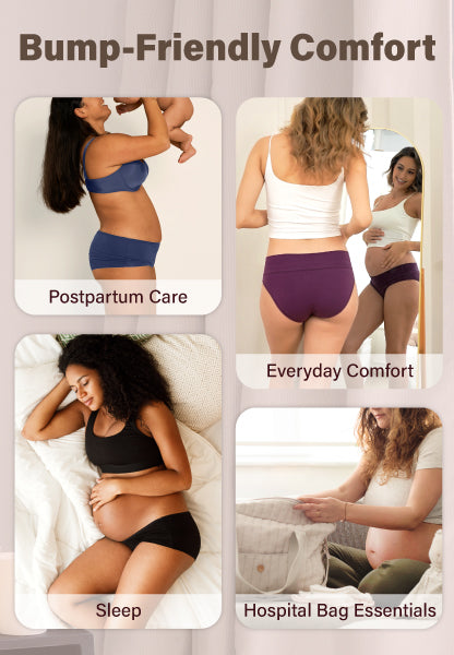 Fold Over Maternity Underwear Briefs