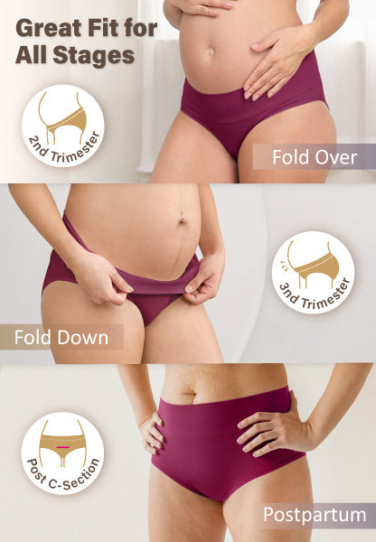Fold Over Maternity Underwear Briefs