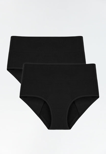 Neione high-waisted absorbent panties for heavy period and incontinence black color