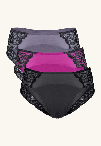  Period Underwear Menstrual Panties Heavy Flow Modal  Postpartum Panty Women Hipster Panties 3 Pack Amorio 4XL Plus Size